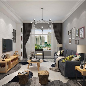 北欧 客厅 客厅沙发茶几组合