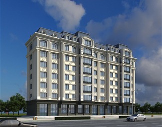 欧式居民住宅楼建筑