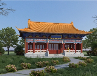 中式古代建筑雕塑