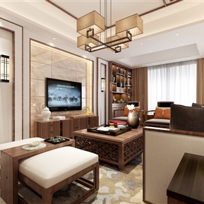 新中式 客厅 客餐厅
