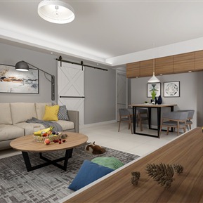 北欧 客餐厅 客厅餐厅组合