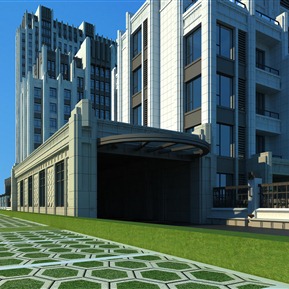 现代 车库入口 小区住宅车库