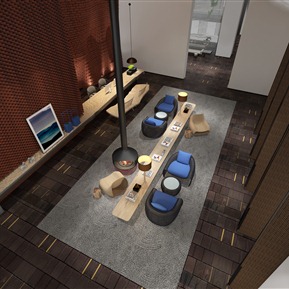 新中式 大厅 民宿酒店接待大堂