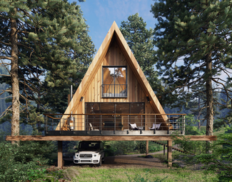 现代 木屋 森林小屋