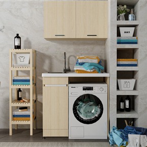 北欧 洗衣机柜  洗衣机洗衣用品洗漱用品毛巾组合