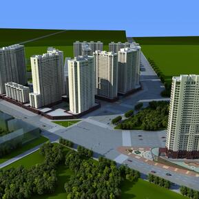 现代 住宅区 住宅鸟瞰