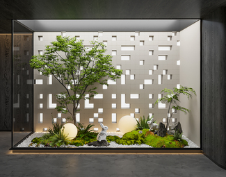 现代 景观小品 植物景观