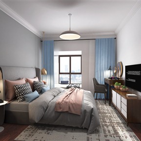 现代 卧室 主卧室