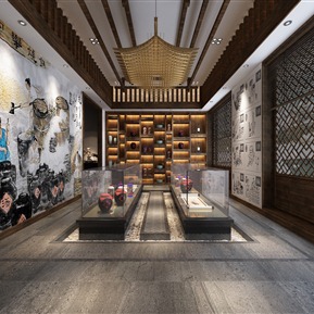 中式 展厅 民宿商展 办公洽谈室