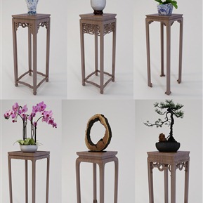 中式 花几 高角几饰品