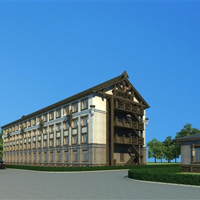 欧式 酒店建筑 办公会所酒店