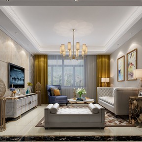 轻奢 客厅 客餐厅