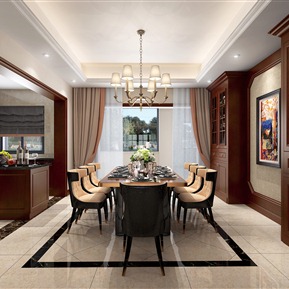 美式 餐厅 客厅餐厅