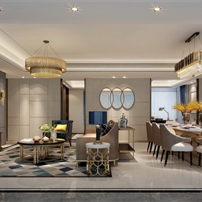 后现代 客餐厅 客厅