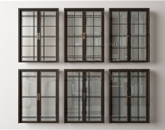 现代卫生间推拉门su模型下载