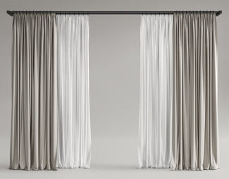 现代 窗帘 布帘 纱帘