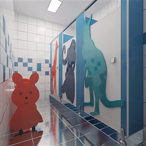 现代 卫生间 幼儿园洗手池