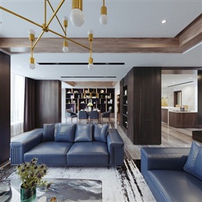 现代 客餐厅 客餐厅全景