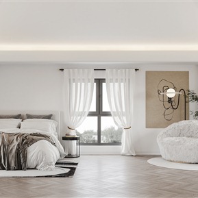 现代 卧室 卧室休闲区