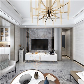轻奢 客餐厅 全景