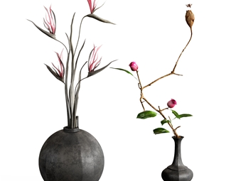 现代 花瓶 花艺