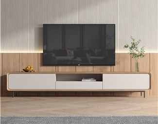 现代木饰面电视背景墙