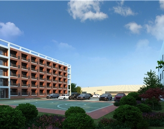 现代室外宿舍楼建筑