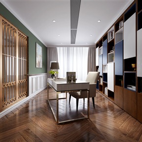 简欧 书房 走廊