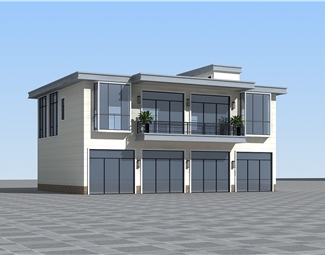 现代别墅建筑效果su模型下载-3d溜溜网