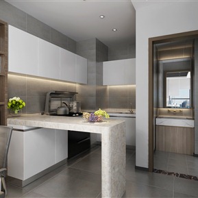 现代 厨房 工装办公室