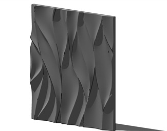 现代波浪形墙面su模型下载