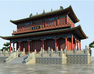 中式唐代古建筑
