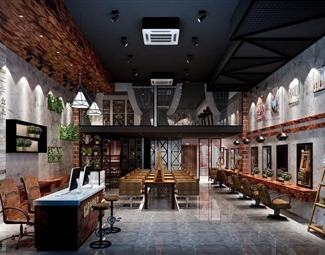工业LOFT工业风理发店
