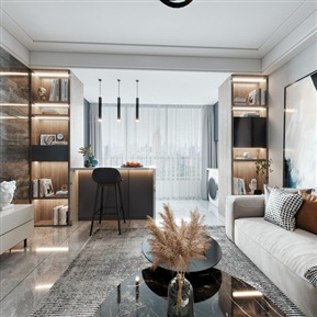 现代 客餐厅 客餐厅全景