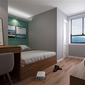 北欧 榻榻米卧室 卧室床组合