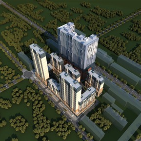 现代 鸟瞰图 住宅公寓鸟瞰