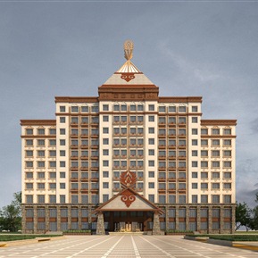 民族风 酒店建筑 民族商务酒店