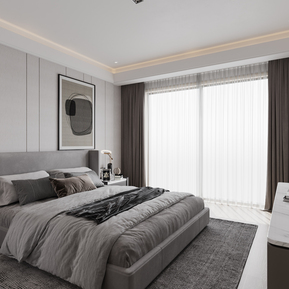 现代 卧室 主卧室