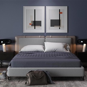 现代 双人床 床组合