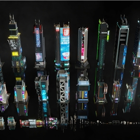 现代 建筑 赛博朋克建筑楼房