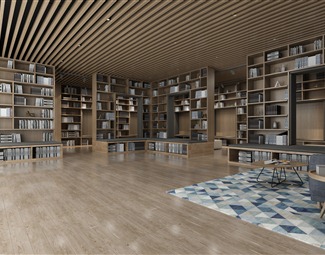 现代图书馆书柜