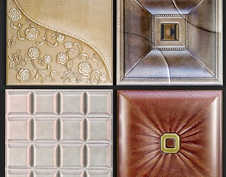 美式皮质软包3d模型下载