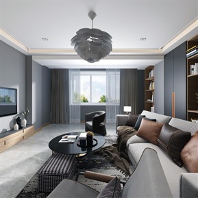 现代 客餐厅 客餐厅厨房