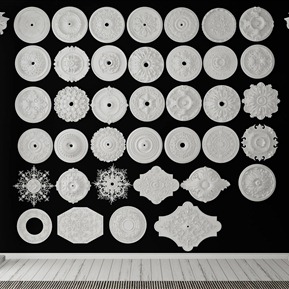 简欧 灯盘 柱子构件罗马柱组合