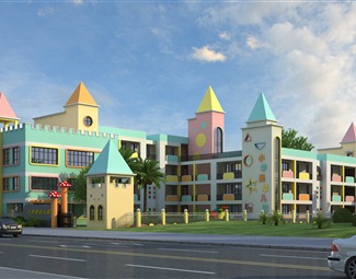 现代幼儿园室外建筑