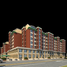 美式 住宅楼 住宅沿街