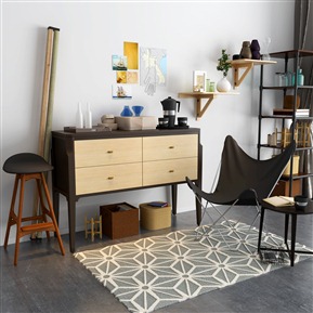 北欧 玄关柜 装饰柜边柜装饰品陈设品休闲椅组合