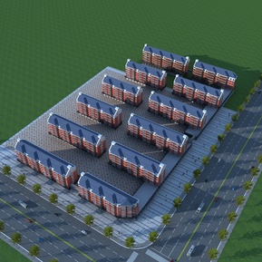 现代 住宅区 住宅鸟瞰