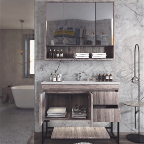 现代 洗手台 实木卫浴台盆