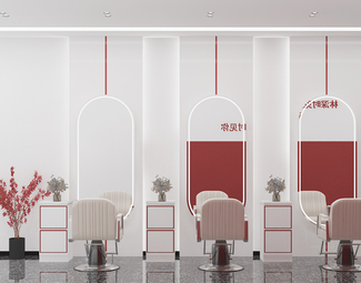 现代美发店效果图